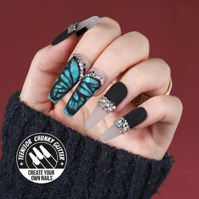Teenitor chunky hex flakes close-up illustrating sparkle and texture