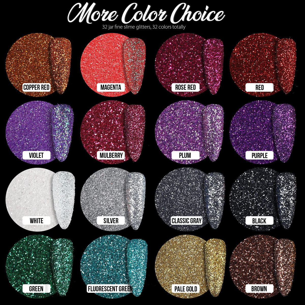 Teenitor overhead layout of all 32 colors showing selection variety and mixing options