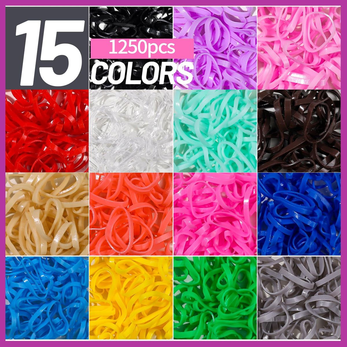 Teenitor colorful rubber bands close-up showing bright shades and gentle stretch
