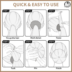 Teenitor five elastics and twenty bobby pins displayed to secure buns