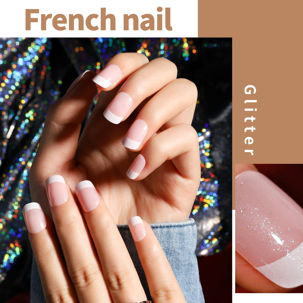Teenitor French designs closeup showing crisp tips for classic look