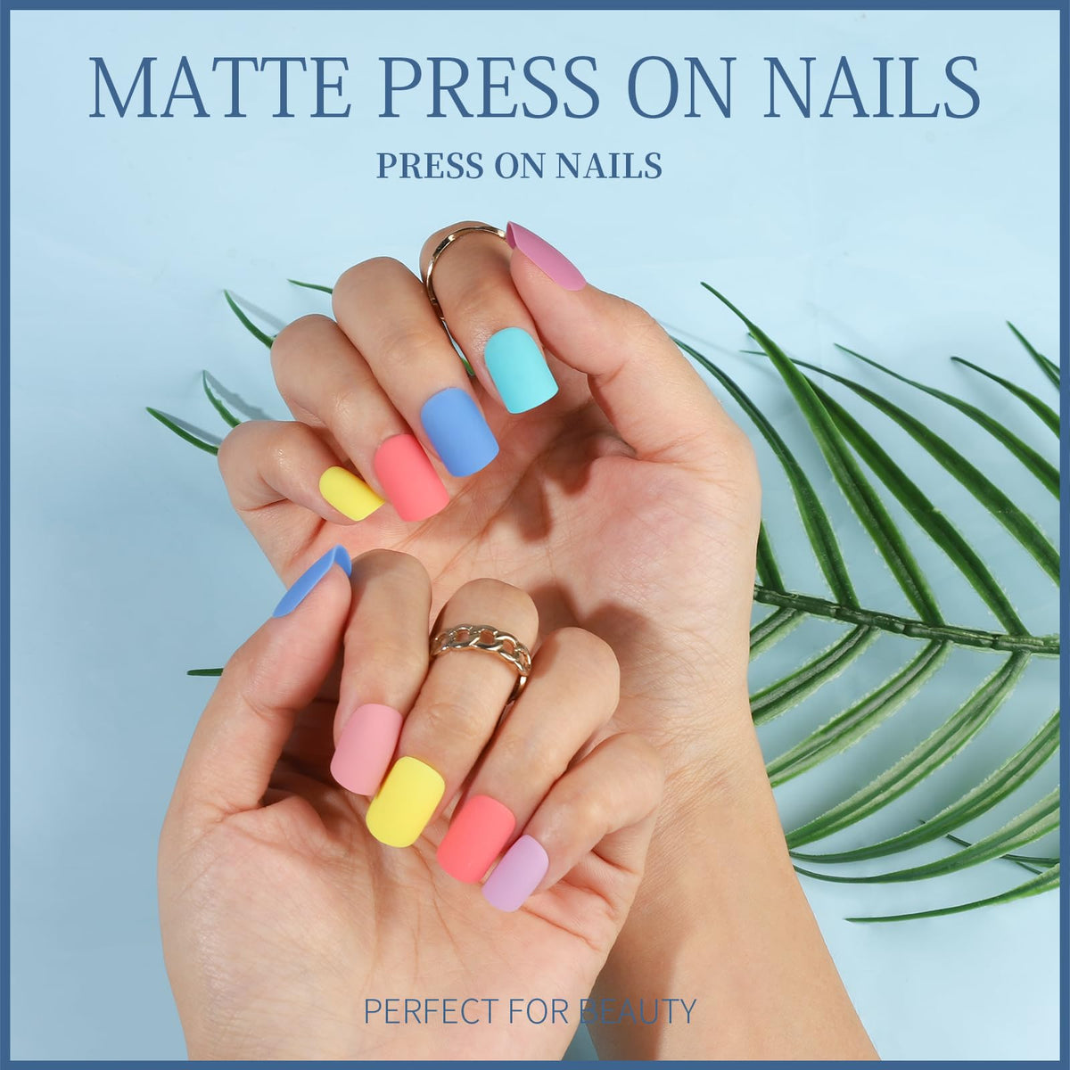 Teenitor French-tip set arranged to show classic short square tips and elegant finish