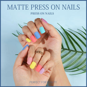 Teenitor French-tip set arranged to show classic short square tips and elegant finish