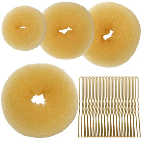 Teenitor front packaging showing four bun sizes and included pins for versatile styling