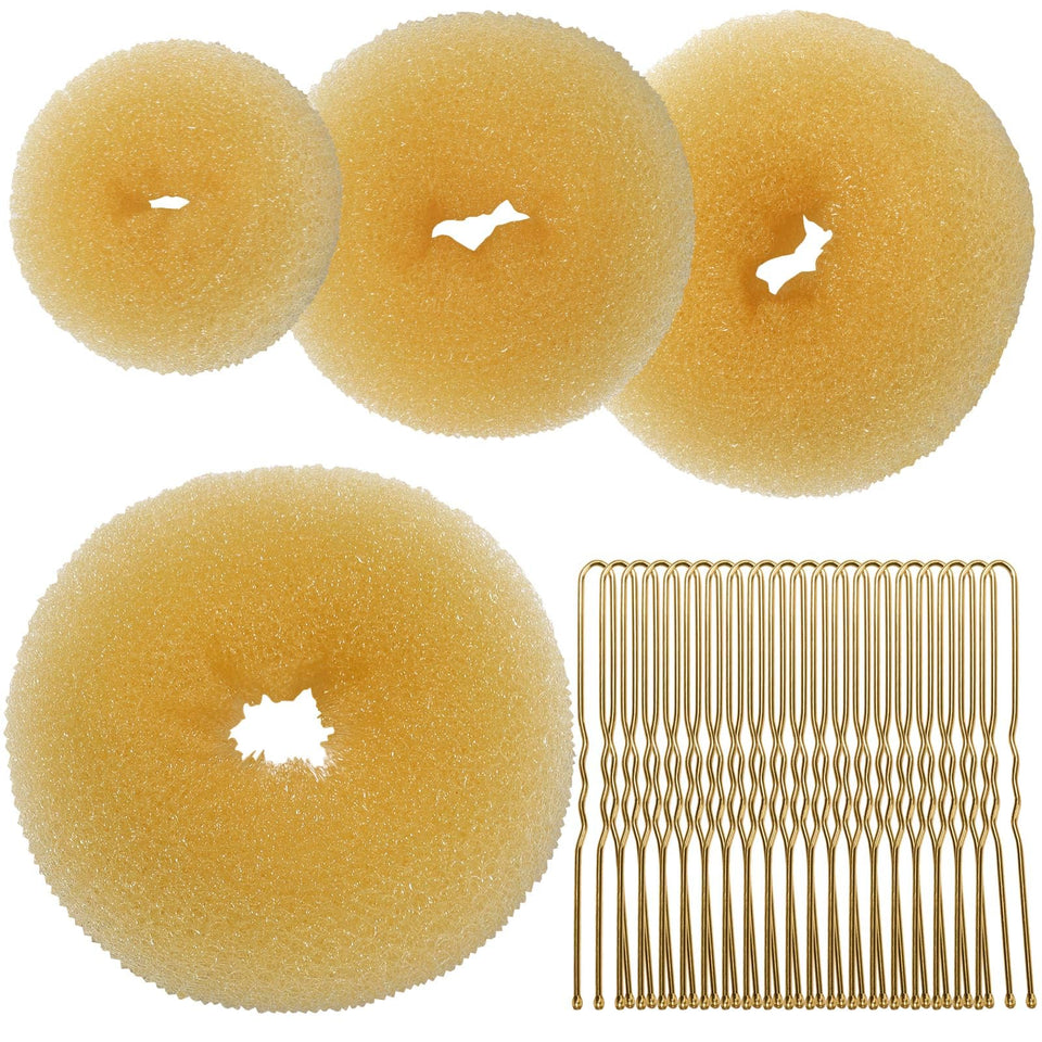 Teenitor front packaging showing four bun sizes and included pins for versatile styling
