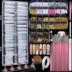 Teenitor front packaging showing 240 clear square tips and accessories beneficial for full-coverage sets