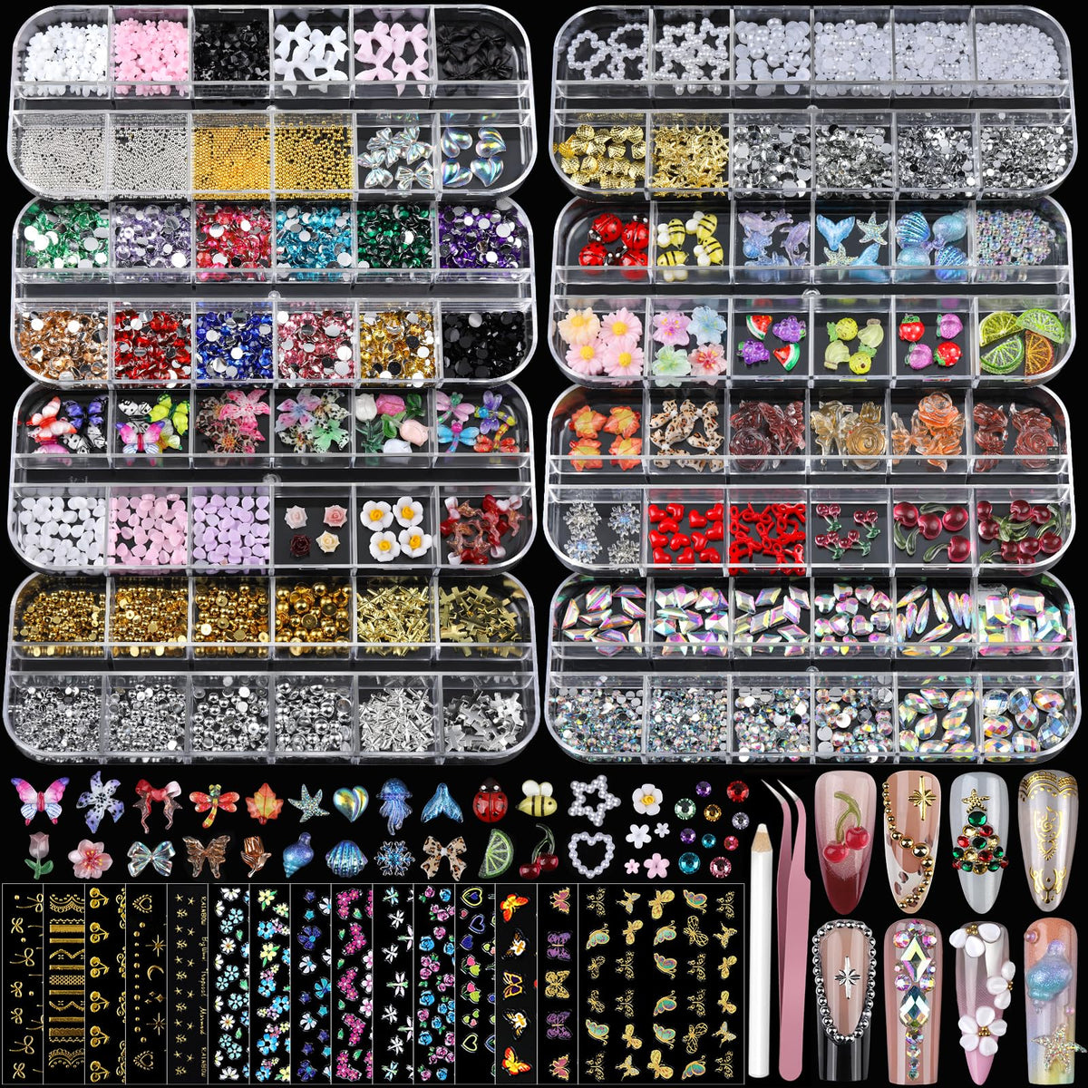 Teenitor front packaging showing complete nail charms kit and accessories