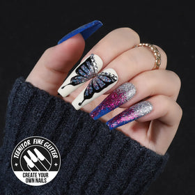Teenitor glitter applied on nail art delivering vibrant, long-lasting sparkle