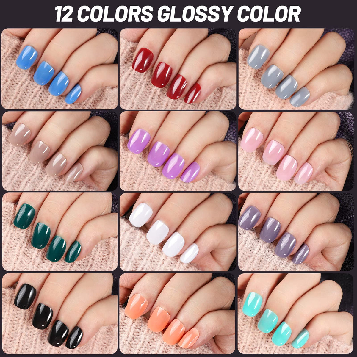 Teenitor glossy short nails close-up showing high-shine finish for salon-style nails