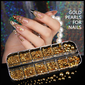 Teenitor gold pearls and caviar beads detail for layered texture