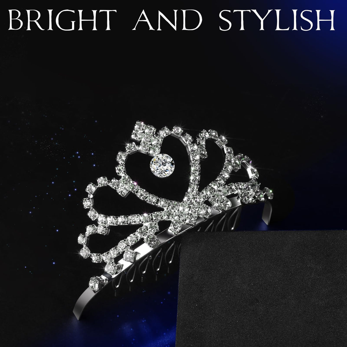Teenitor tiara worn in wedding hairstyle demonstrating secure fit