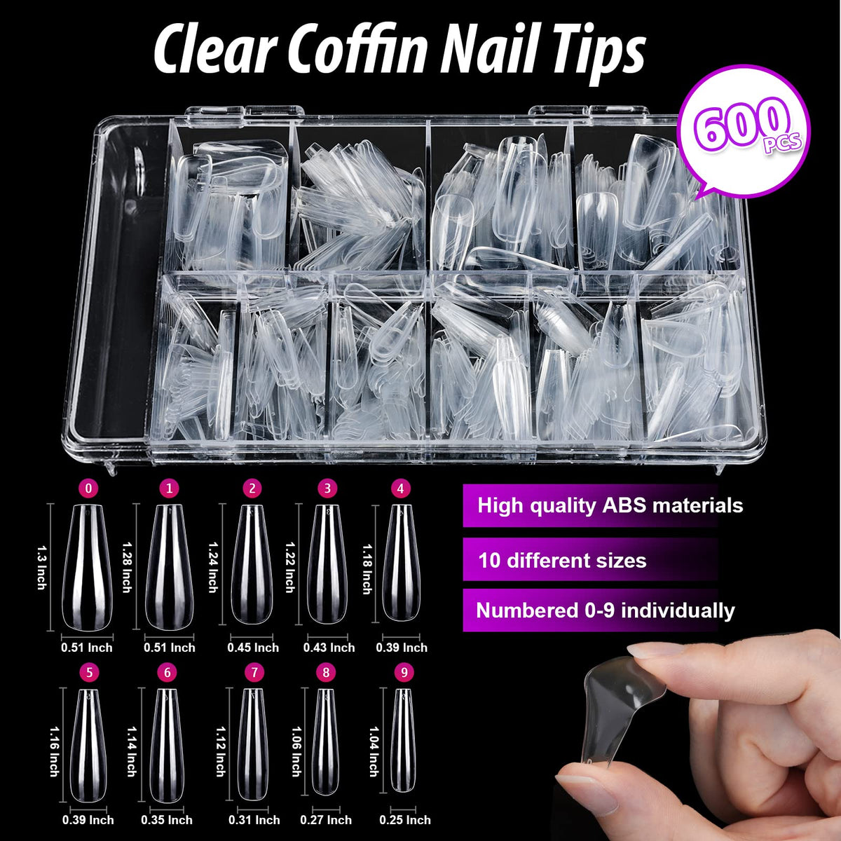 Teenitor at-home manicure scene with tips, glue, and tools for salon-quality results
