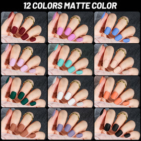 Teenitor matte short nails close-up showing texture and vibrant color for modern looks