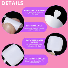 Teenitor matte white toe tip close-up showing full-coverage modern finish