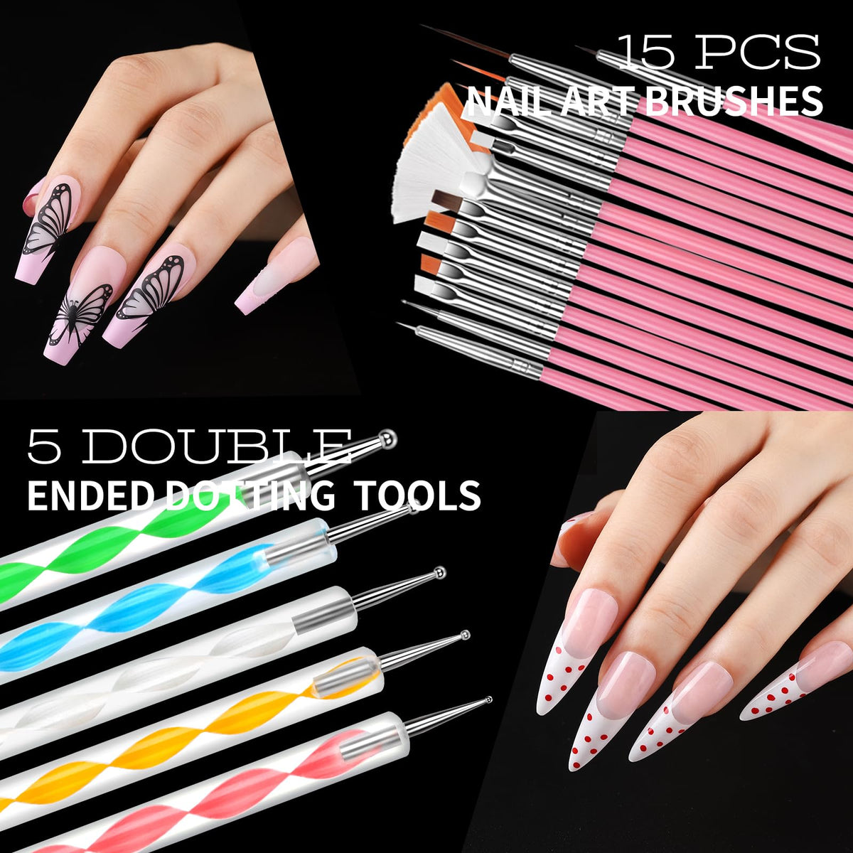 Teenitor metallic chains and gold charms detail adding luxe accents to nails