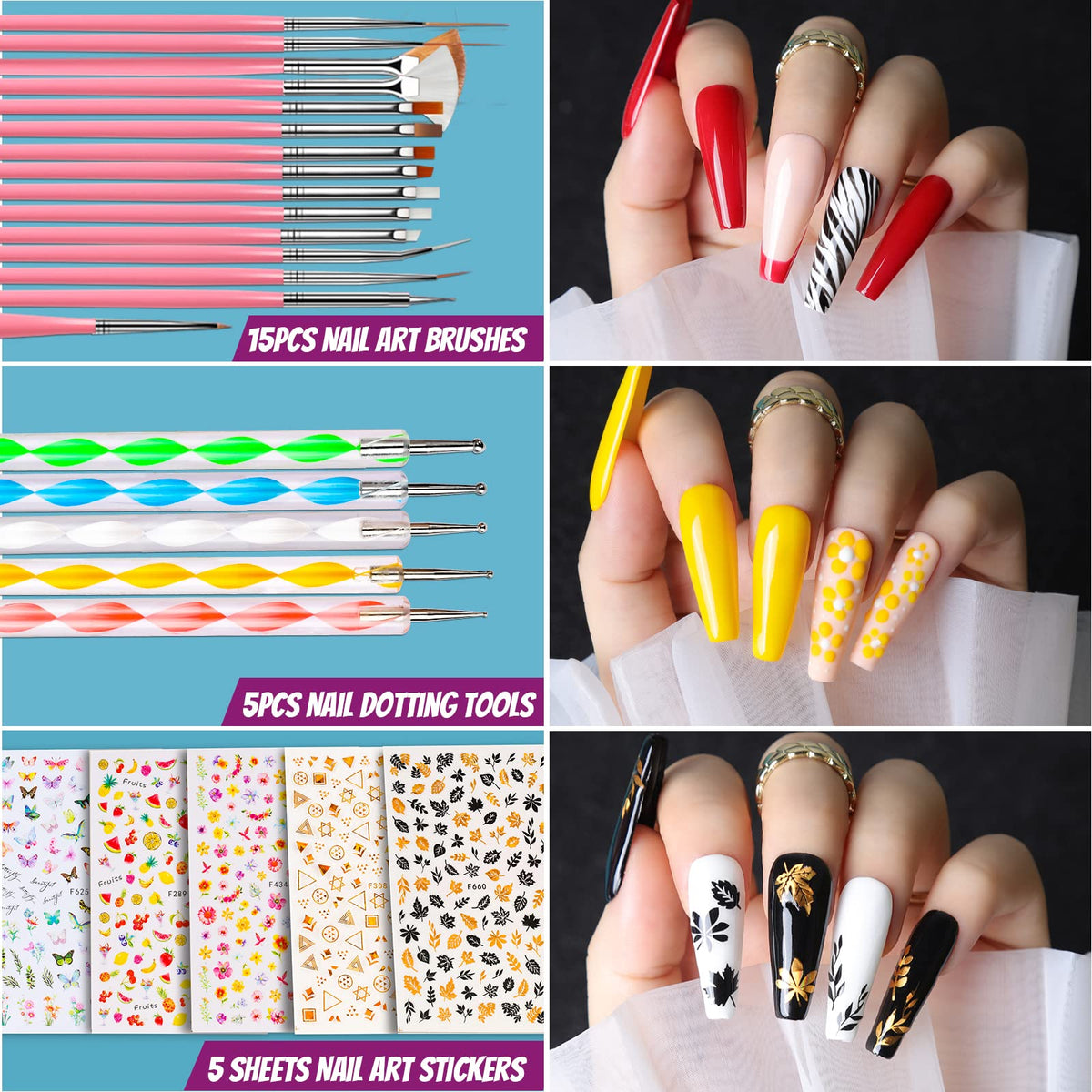 Teenitor magnetic nail stands with putty holding tips to paint more precisely
