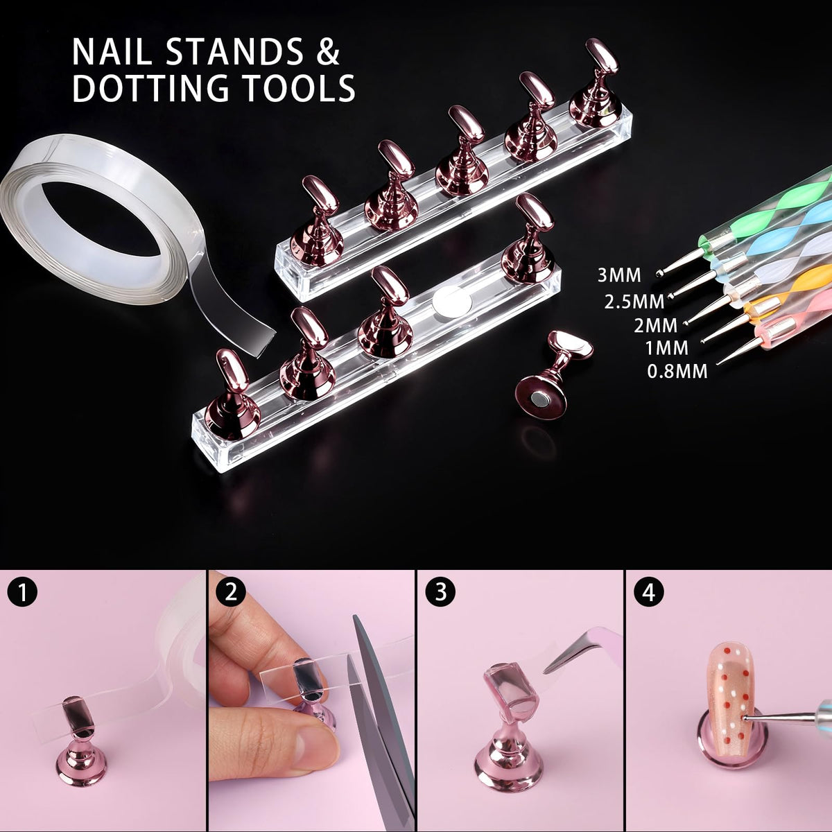 Teenitor pearls and 3D charms detail showing textured elements for dimensional nail art