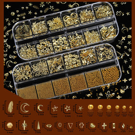 Teenitor pearls and rhinestones arrangement showing size variety for designs