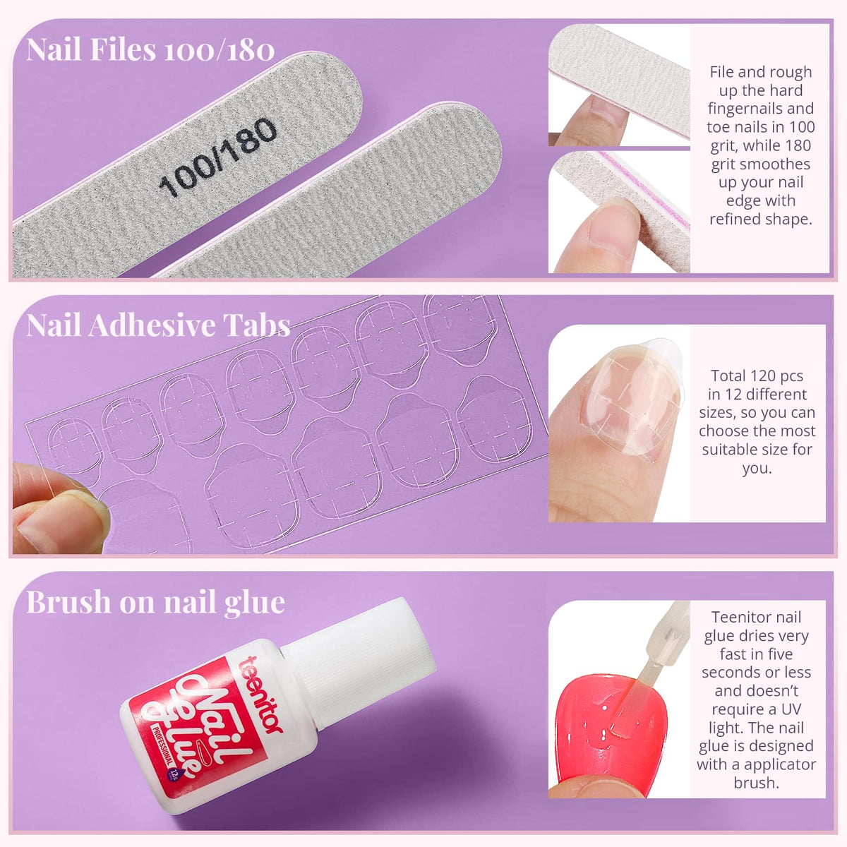 Teenitor scale comparison on fingers showing size options and true fit