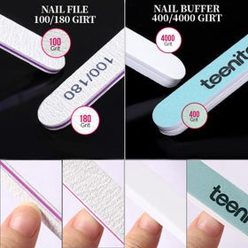 Teenitor clear tip beside a fingertip showing scale and full-cover coffin fit