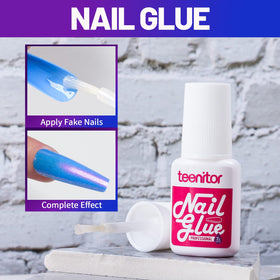 Teenitor nails next to ruler showing length and scale for accurate fit