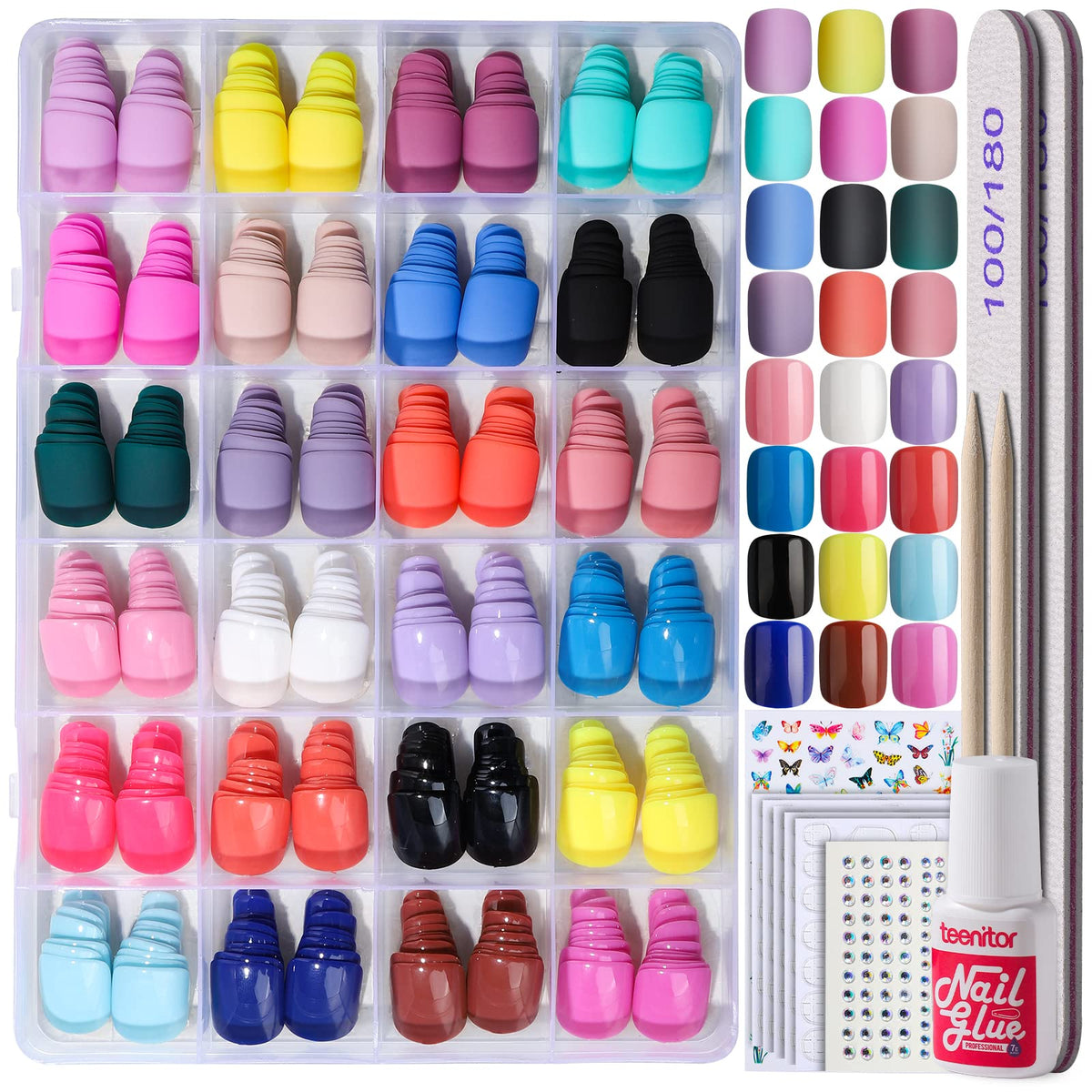 Teenitor packaging front view showing full 576-piece kit for easy selection