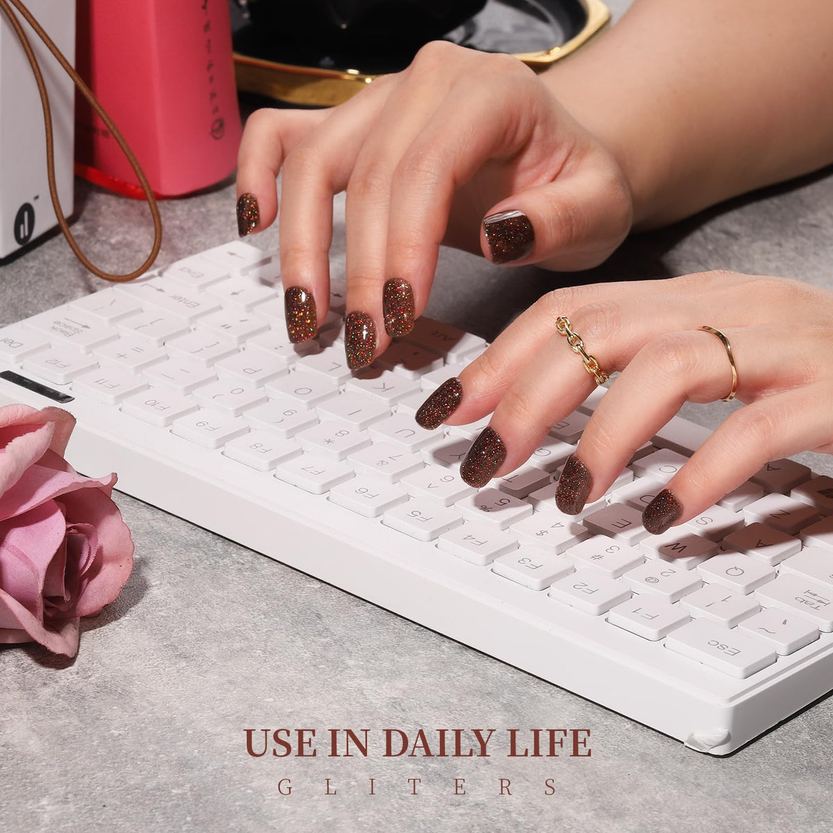 Teenitor side profile of nail tips showing glossy finish and durability