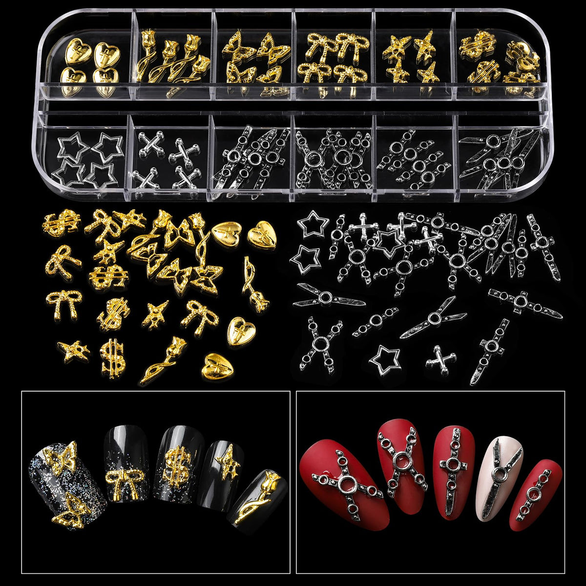 Teenitor silver charms detail highlighting Y2K punk motifs and durable finish