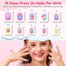 Teenitor layout of 12 nail sizes showing fit options and organization