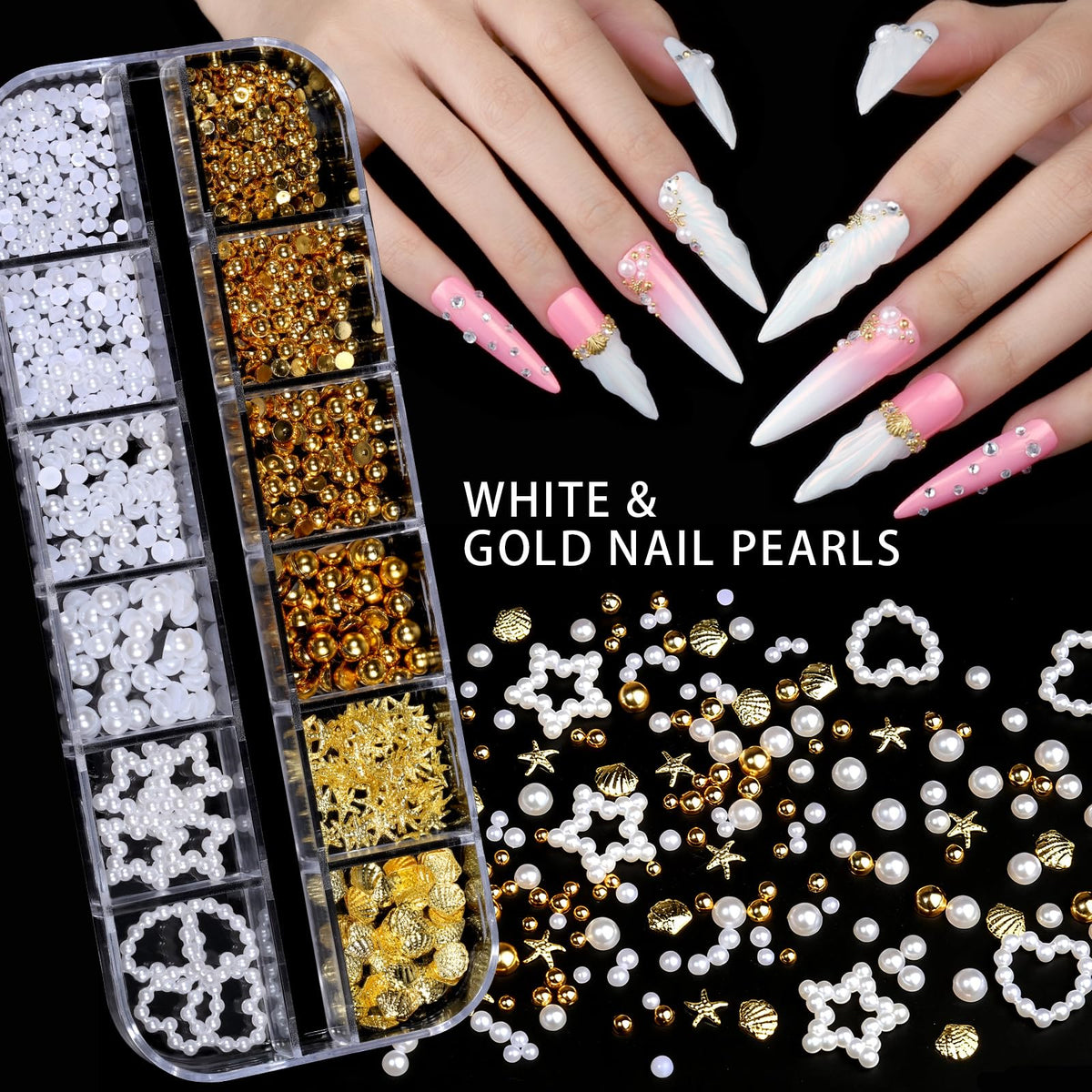 Teenitor sheets of nail stickers laid out to show seasonal, gold and floral decal variety