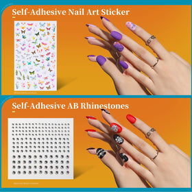 Teenitor included files, cuticle sticks, stickers and rhinestones for complete customization