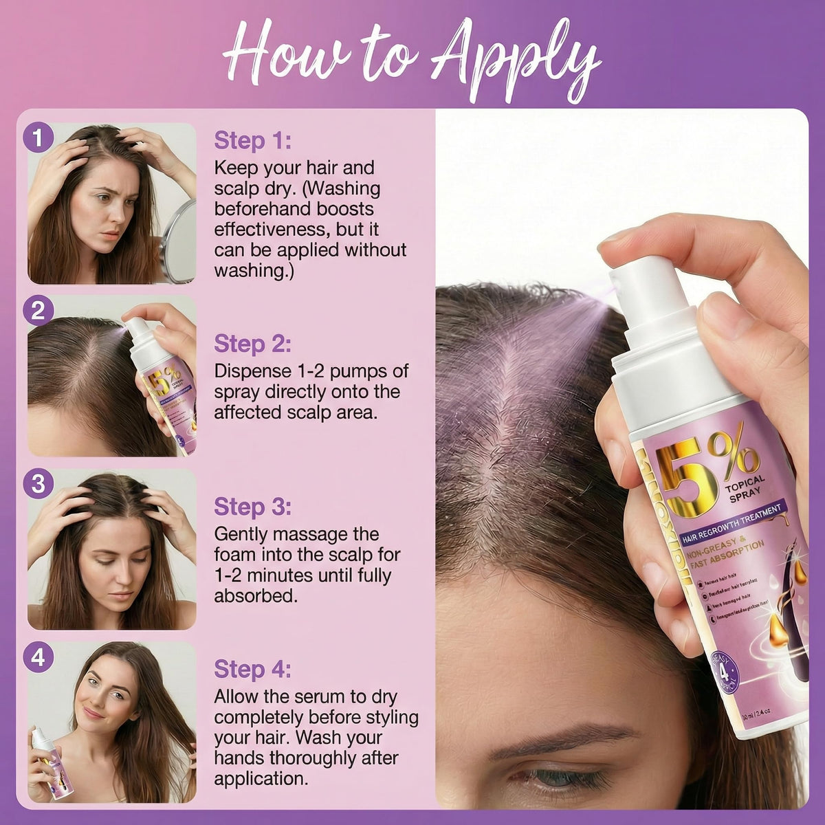 TEHAYSH being applied post-shampoo showing easy, non-greasy use