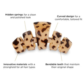 TELETIES clip securing a half-up hairstyle for thin hair with comfortable fit