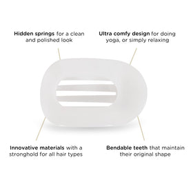 TELETIES clip securing medium-thick hair in a half-up style for no-slip hold