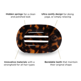 TELETIES clip secured in thin hair demonstrating secure hold during daily activities