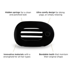 TELETIES clip holding hair during yoga for comfortable, no-slip activity