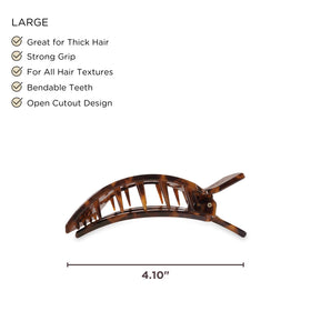 TELETIES clip side profile displaying curved low-profile design for comfort