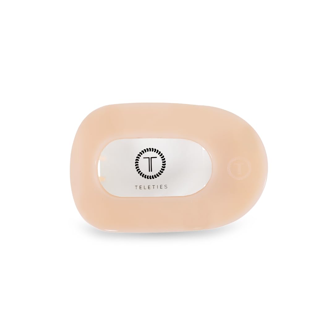 TELETIES front packaging almond beige showing clip and brand, durable everyday benefit