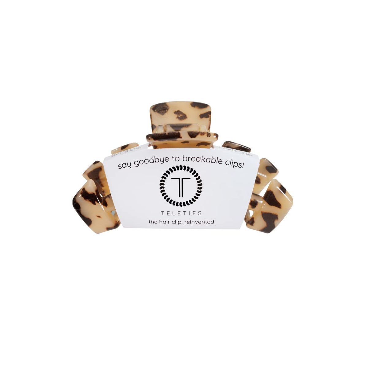 teleties front view blonde tortoise showing sleek design and polished finish