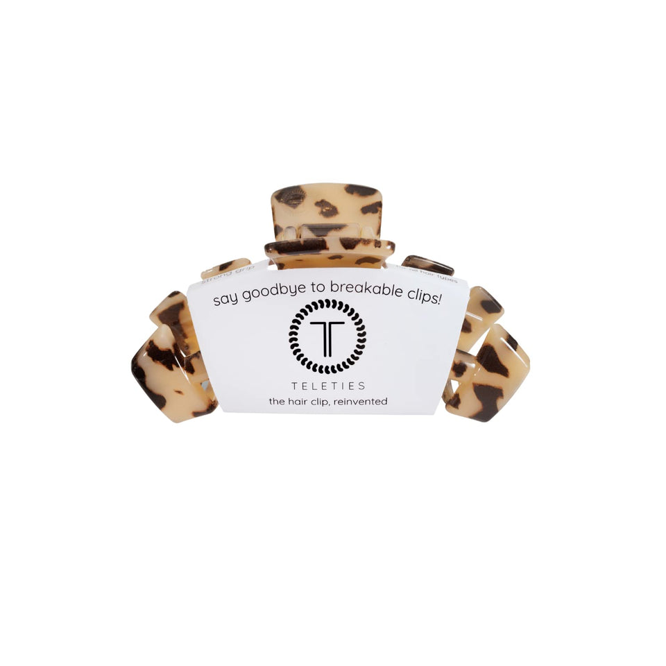 teleties front view blonde tortoise showing sleek design and polished finish