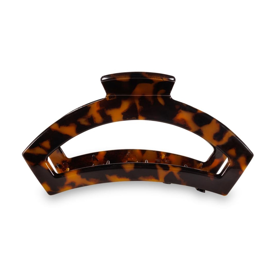 TELETIES front view tortoise clip showing strong grip and stylish finish