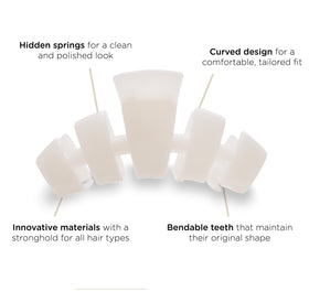 Teleties medium clip close-up of bendable teeth for durable hold
