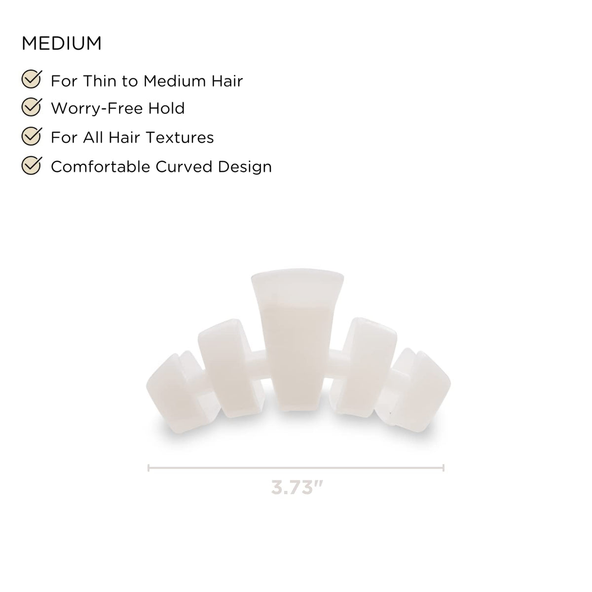 Teleties medium clip curved profile demonstrating comfortable fit