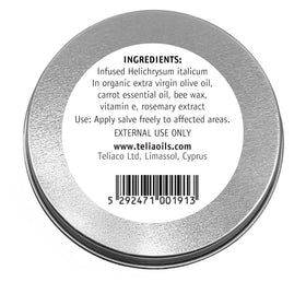 Teliaoils salve texture close-up on fingertip, rich hydration visible