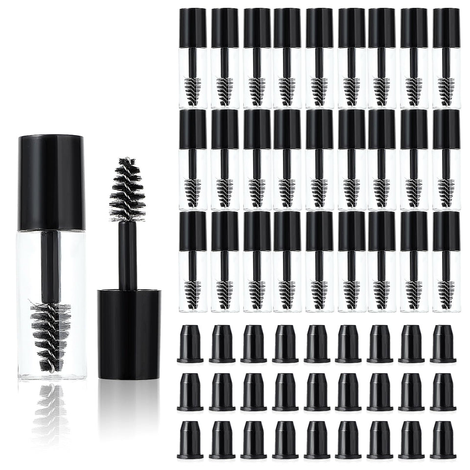 Telooco front view of black mascara tubes showing compact travel-ready benefit