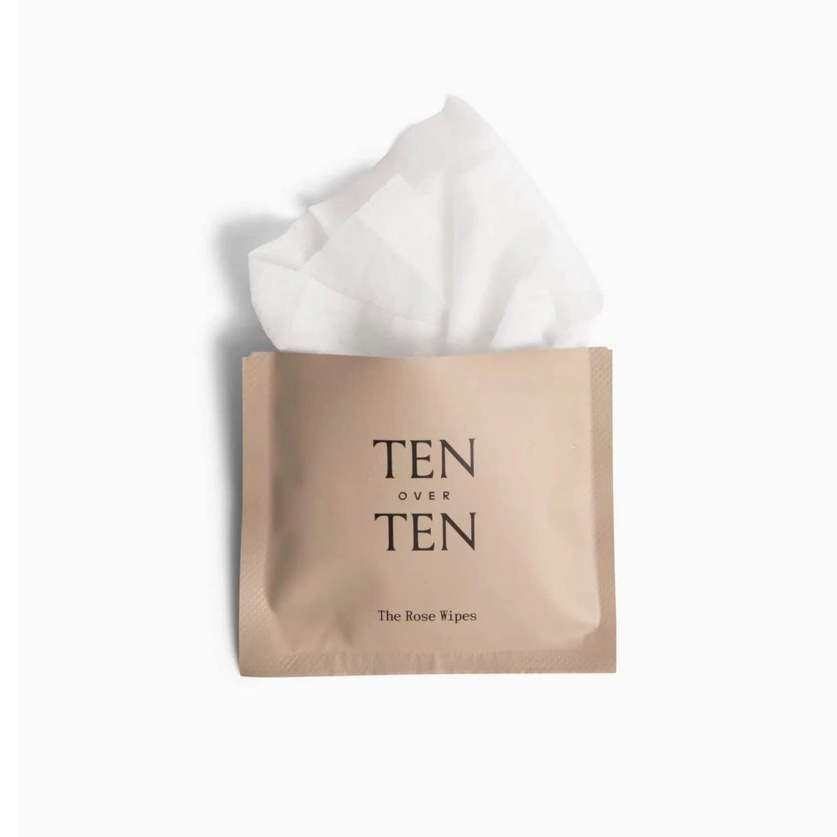 Tenoverten close-up of wipe texture with botanicals visible highlighting gentle removal benefit