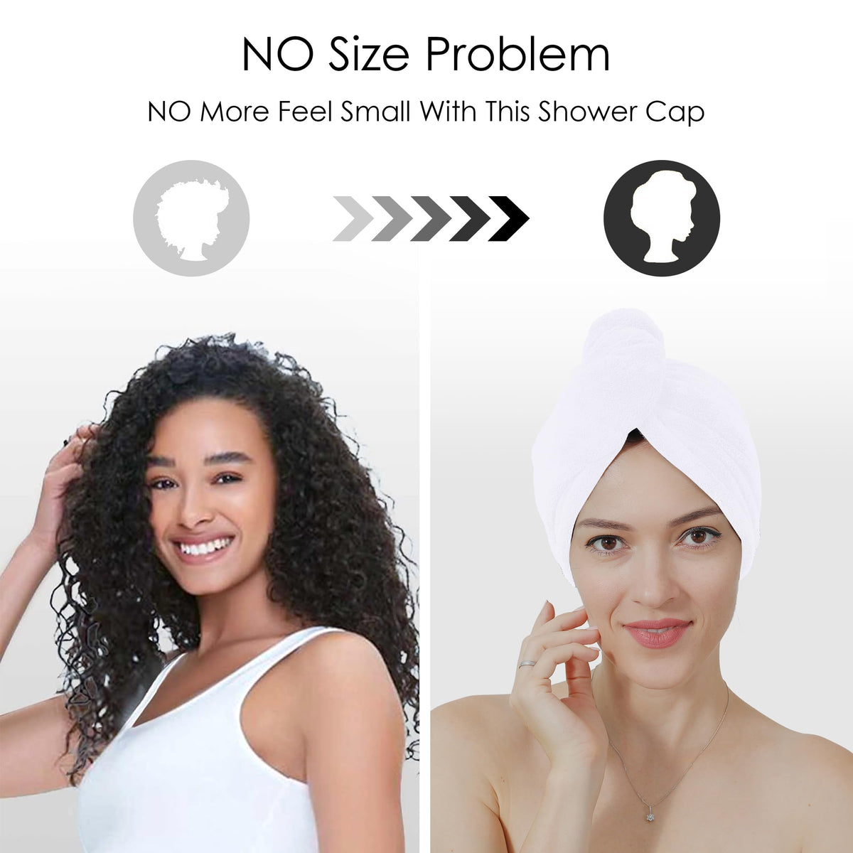 TENSTARS model wrapping wet hair hands-free to speed drying and styling