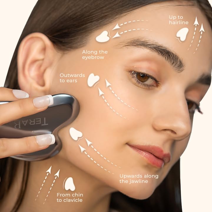 TeraRX gua sha with cleaning cloth and pouch showing easy sanitation and safe storage