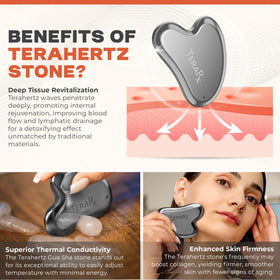 TeraRX gua sha in palm showing size and scale for precise facial control and handling