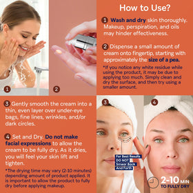 TEREZ & HONOR applying under eye with fingertip showing instant smoothing
